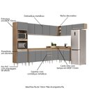 Ver imagem 3 de Armário de Cozinha Modulada de Canto 8 Peças CP07 Balcão Castanho/Cinza - Lumil Lumil Móveis