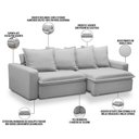 Ver imagem 5 de Sofá Retrátil Reclinável Living 235cm Vêneto F04 Bouclê Cinza