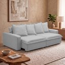 Ver imagem 3 de Sofá Retrátil Reclinável Living 235cm Vêneto F04 Bouclê Cinza