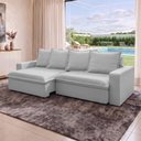 Ver imagem 4 de Sofá Retrátil Reclinável Living 235cm Vêneto F04 Bouclê Cinza