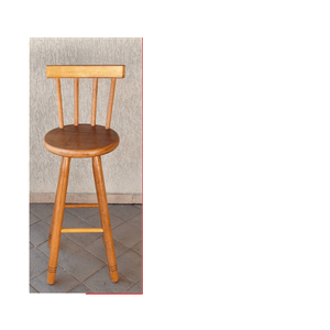 Banqueta Alta com Encosto 70 Cm Madeira Maciça
