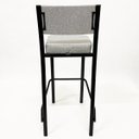 Ver imagem 5 de Conjunto 3 Banquetas Empilhável para bar Altura 65cm cor Preta Assento e Encosto Estofados Linho