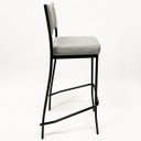 Ver imagem 3 de Conjunto 3 Banquetas Empilhável para bar Altura 65cm cor Preta Assento e Encosto Estofados Linho