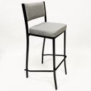 Ver imagem 6 de Conjunto 3 Banquetas Empilhável para bar Altura 65cm cor Preta Assento e Encosto Estofados Linho