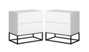 Ver imagem 6 de Kit 2 Mesas de Cabeceira Eros 45cm Branco MDF Moderna Estilo Industrial Pés de Ferro Preto