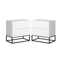 Ver imagem 2 de Kit 2 Mesas De Cabeceira Eros 45cm Estilo Europeu Pés De Metal