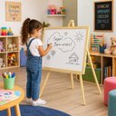 Ver imagem 2 de Cavalete Tripe para Lousa Quadro Branco Negro Infantil Adulto Tela Pintura Mural Expositor Suporte P