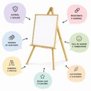 Ver imagem 5 de Cavalete Tripe para Lousa Quadro Branco Negro Infantil Adulto Tela Pintura Mural Expositor Suporte P
