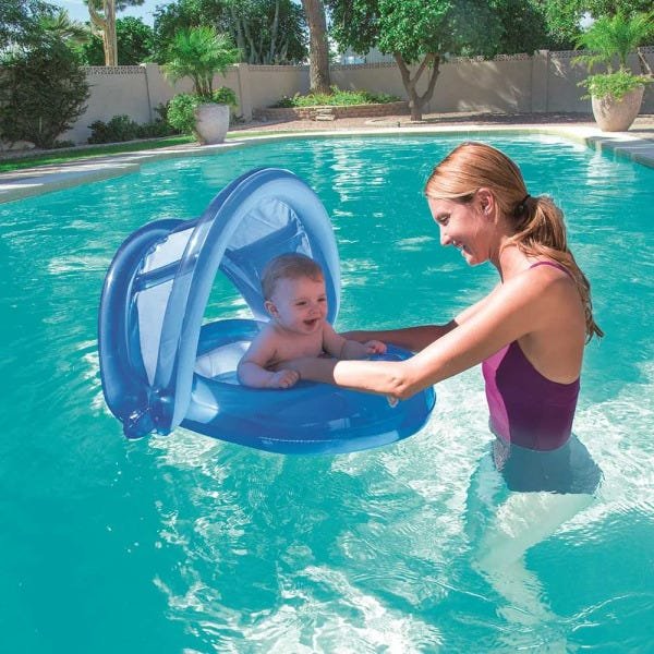 Bote inflável para bebês Bestway com cobertura destacável contra o sol e fator de proteção - 3