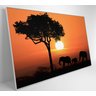 Quadro Família de Elefantes em Pôr do Sol na África - 3