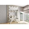 Painel Decorativo Losango 3D 170cm - Dalla Costa - Off White/ Espelho - 3