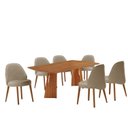 Ver imagem 2 de Conjunto de Mesa de Jantar Bia Tampo 180cm Barril Laminado e 6 Cadeiras Ester Marrom/Ambar/Cinamomo