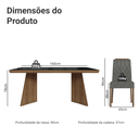 Ver imagem 4 de Conjunto Sala de Jantar Tampo de Vidro 6 Cadeiras Rustic/Preto/Silver Pienza Madesa