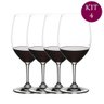 Kit Jogo 4 Taças Vinho Tinto de Cristal Fino Bordeaux 610ml - 6