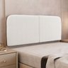 Cabeceira Painel Orgânico Cama Box Casal Padrão Aira 140cm Dobrável Bouclé Off White - Desk Design - 5