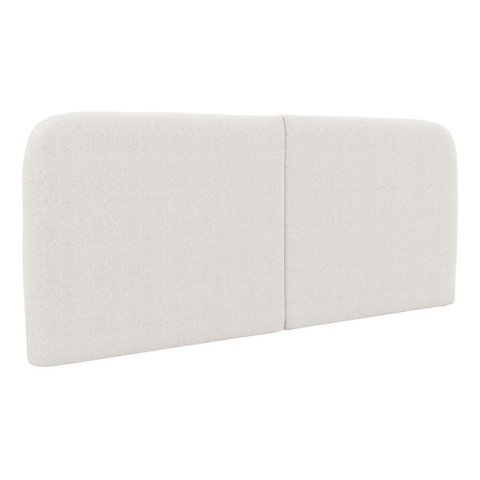 Cabeceira Painel Orgânico Cama Box Casal Padrão Aira 140cm Dobrável Bouclé Off White - Desk Design