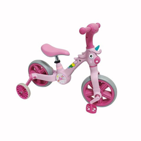Bicicleta Infatil com Rodinha Unicórnio - Rosa