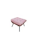 Ver imagem 3 de Kit Poltrona e Puff Costela Veludo Rosa