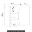 Ver imagem 4 de Gabinete de Banheiro 70cm para Cuba 1 Porta Luanda Mel F10 - Mpozenato