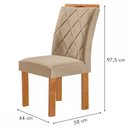 Ver imagem 3 de Mesa de Jantar 4 Lugares Kansas/Arthus com Vidro Cinamomo/Off White/Suede Cru 17991 - Cel Móveis