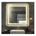 Ver imagem 7 de Espelho Jateado Quadrado Iluminado com Led Quente e Touch 70x70cm