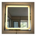 Ver imagem 2 de Espelho Jateado Quadrado Iluminado com Led Quente e Touch 70x70cm