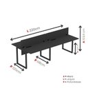 Ver imagem 4 de Plataforma Dupla Escrivaninha Tub Corporativa Light 4 Lugares 220cm Industrial Preto