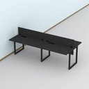 Ver mais imagens de Plataforma Dupla Escrivaninha Tub Corporativa Light 4 Lugares 220cm Industrial Preto