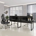 Ver imagem 1 de Plataforma Dupla Escrivaninha Tub Corporativa Light 4 Lugares 220cm Industrial Preto
