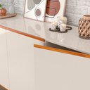 Ver imagem 5 de Buffet 3 Portas Pés Retrô Ares Lux Off White/Nature - Tebarrot