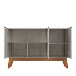 Buffet 3 Portas Pés Retrô Ares Lux Off White/Nature - Tebarrot - 4 Buffet 3 Portas Pés Retrô Ares Lux Off White/Nature - Tebarrot - 4