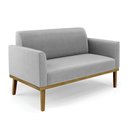Ver imagem 3 de Sofá Namoradeira com 2 Poltronas Base de Madeira Fixa Castanho Marisa Suede D03 - D'Rossi Cinza
