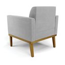 Ver imagem 4 de Sofá Namoradeira com 2 Poltronas Base de Madeira Fixa Castanho Marisa Suede D03 - D'Rossi Cinza