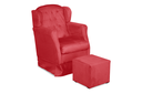 Ver imagem 1 de Puff e Poltrona Amamentação Balanço Quarto Baby Suede Vermelho - Incasa Decor
