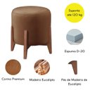 Ver imagem 4 de Puff Estofado Decorativo para Sala Redondo Eloá Corino:capuccino