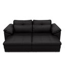 Ver imagem 6 de Sofá Retrátil Manual Sala de Estar Nolan Bipartido 250cm Conforto Premium em Couro Preto Brilho G58