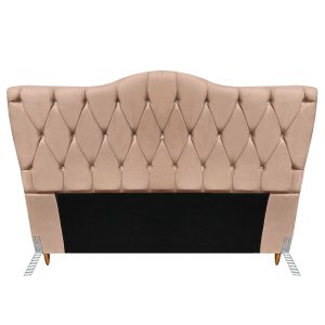 Cabeceira King Size Cama Box de Casal Quarto Estofada Barcelona 198cm:suede Bege Escuro