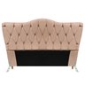 Cabeceira King Size Cama Box de Casal Quarto Estofada Barcelona 198cm:suede Bege Escuro - 1