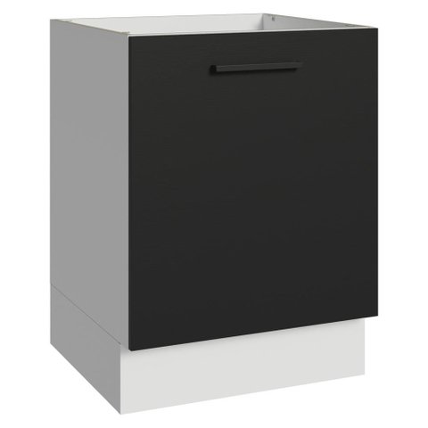 Balcão de Cozinha 60 cm 1 Porta (sem Tampo) Branco/Preto Agata Madesa