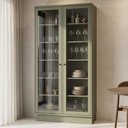 Ver imagem 1 de Cristaleira 120cm 2 Portas com Vidro 100% MDF Sevilha Verde/Hill