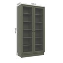 Ver imagem 4 de Cristaleira 120cm 2 Portas com Vidro 100% MDF Sevilha Verde/Hill