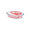 Ver imagem 2 de Cj 3 Assadeiras de Vidro Oval 26x18cm/30x21cm/35x24cm Biona
