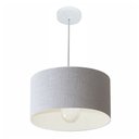 Ver imagem 1 de Lustre Pendente Cilíndrico Vivare Md-4031 Cúpula em Tecido 40x21cm - Bivolt - Rustico Cinza - Bivolt