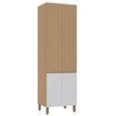 Ver imagem 1 de Paneleiro Duplo 70cm 4 Portas Slim Luciane Móveis Freijó-freijó Brasil-cinza Cristal