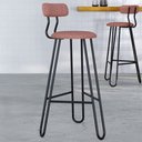 Ver imagem 2 de Kit 03 Banqueta Alta Bar Cozinha Sala de Jantar Áris C01 Preto Linho Rosê - Lyam Decor