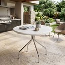 Ver imagem 1 de Mesa de Jantar Redonda Tampo MDF 90cm com Base de Aço Casual Branco/Cromado