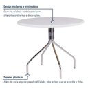 Ver imagem 6 de Mesa de Jantar Redonda Tampo MDF 90cm com Base de Aço Casual Branco/Cromado
