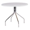 Ver imagem 2 de Mesa de Jantar Redonda Tampo MDF 90cm com Base de Aço Casual Branco/Cromado