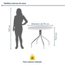 Ver imagem 3 de Mesa de Jantar Redonda Tampo MDF 90cm com Base de Aço Casual Branco/Cromado