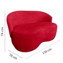Ver imagem 5 de Kit Namoradeira + 2 Poltronas Decorativa Beatriz Orgânica Suede Vermelho